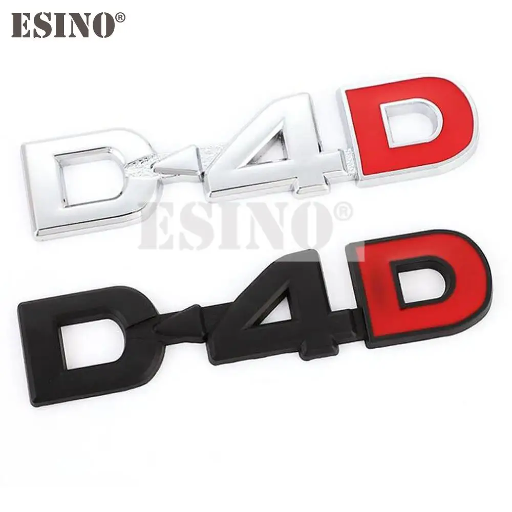 Car Styling D4D D-4D 3D Rear Trunk Metal Chrome Zinc Alloy Emblem Badge Decal for Toyota Corolla Camry Prius Prado Tundra