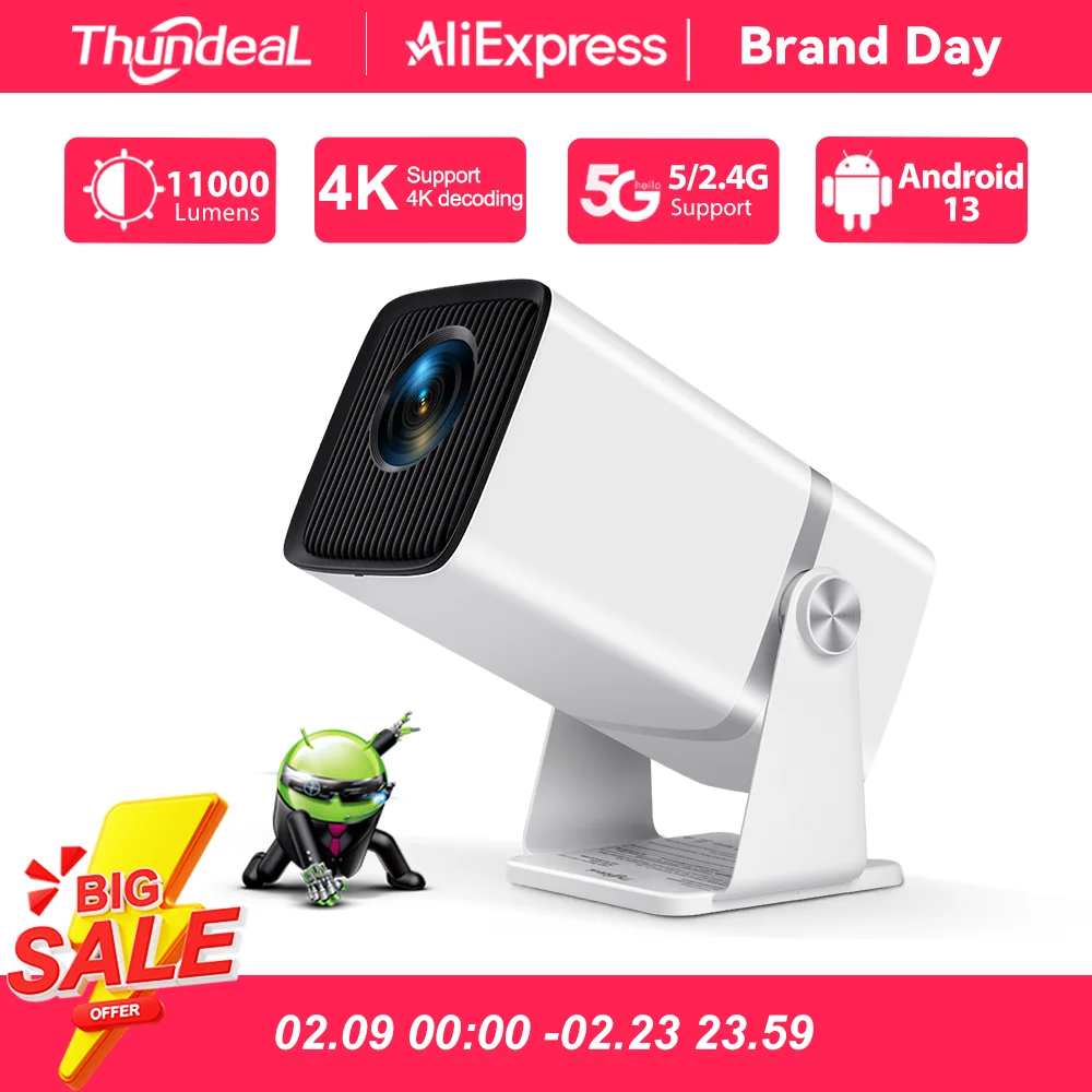 ThundeaL 4K Full HD Projector FHD TD80W Android WiFi 3D Home Theater TD80 Portable Beam Mini Projector Meeting 3D Video PK HY320