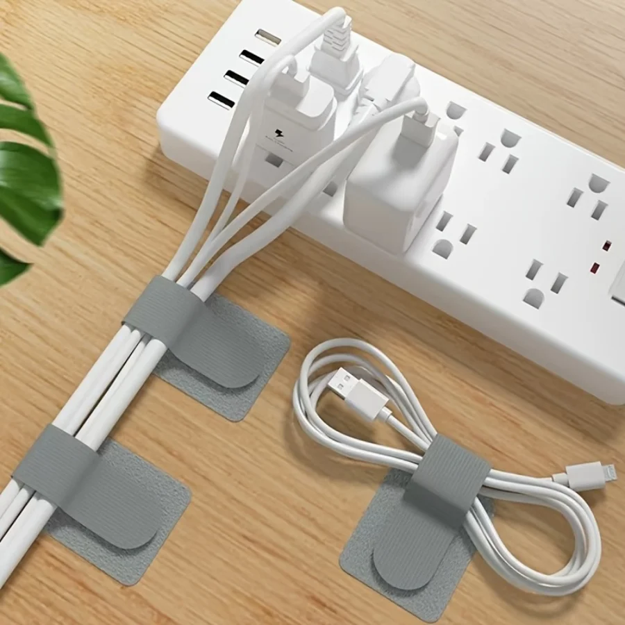 30 pieces of Velcro cable ties organizing tool - self-adhesive wire fixing clips - network cable storage organizer