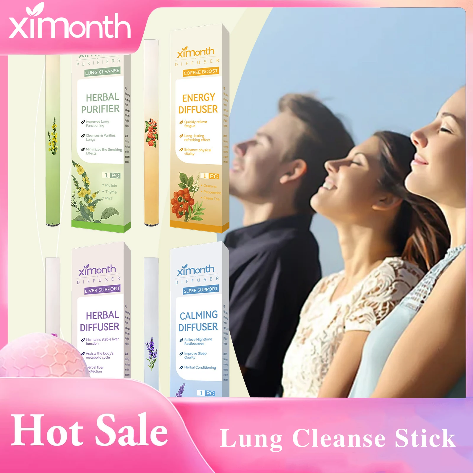 Herbal Refreshing Energy Bar Boost Alertness Clear Breathing Relieve Fatigue Lung Nasal Cleaning Aromatherapy Diffuser Body Care