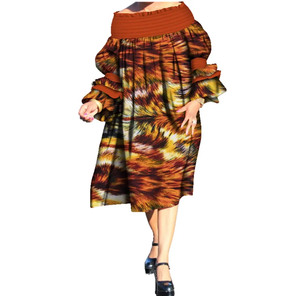 Robe africaine grande taille pour femmes, mode africaine, avertir, imprimé, Slash, cou, Ankara, Bazin, Riche, adt, WY3661