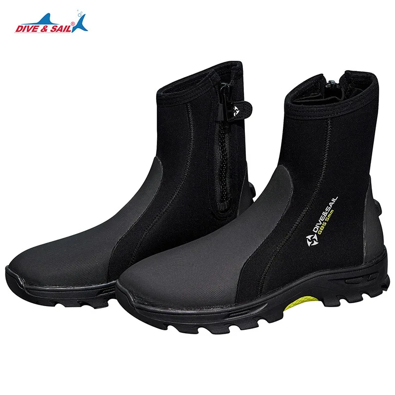 

2026 High Upper Diving Boots 5MM Men Women Anti Slip Vulcanized Snorkeling Surfing Shoes With Side Zipper Warm Fish Shoes