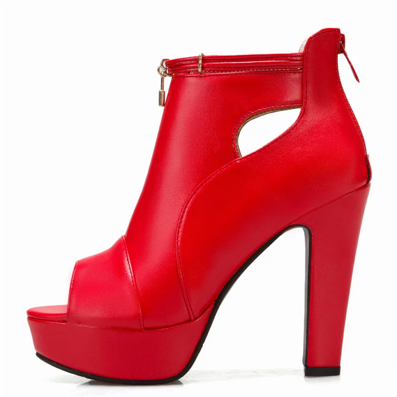 

Fashion Summer Shoes For Women Sandals High Heels Platform Peep Toe Ankle Boots Yellow White Blue Party Shoes Female Large Size