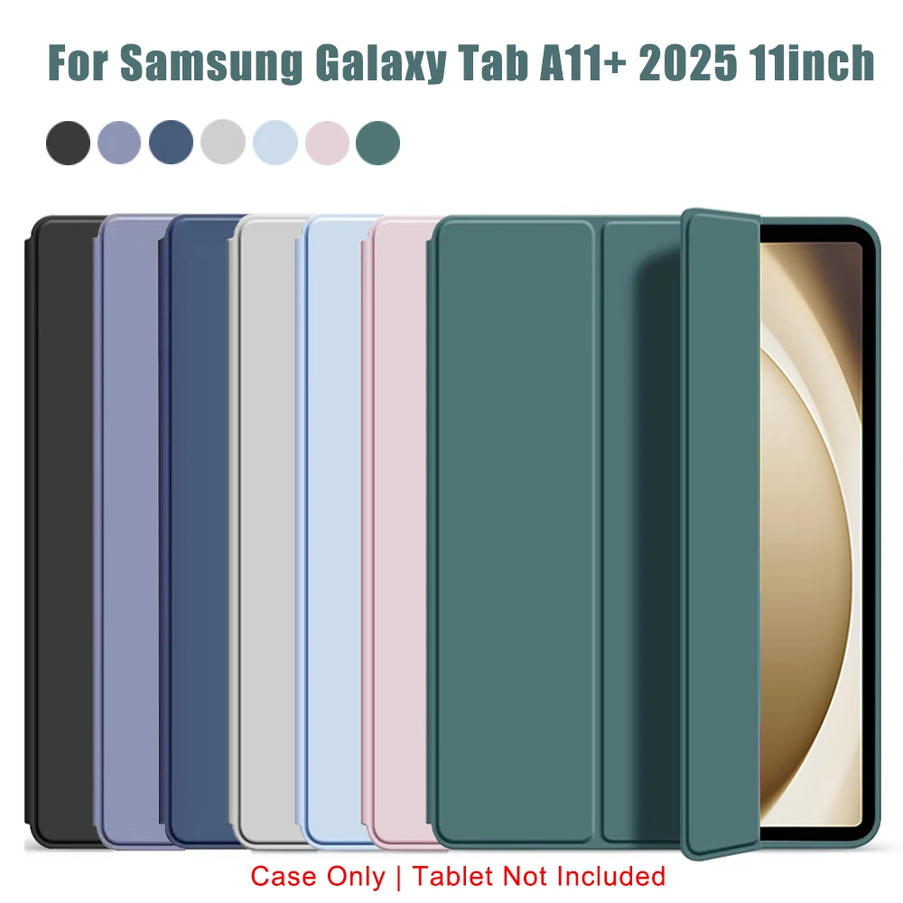 

Трехсекционный флип-чехол для Samsung Galaxy Tab A11 Plus A11+ 2025 11'' SM-X230/X235/X236B с магнитной подставкой, защитный чехол из искусственной кожи