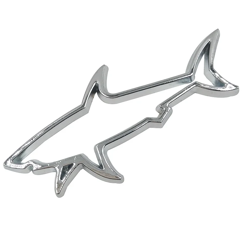 3D Metal Car Styling Sticker Hollow Fish Shark Emblem Badge Decals Automobiles Motorcycle Computer Fuel Cap Accessories view 2