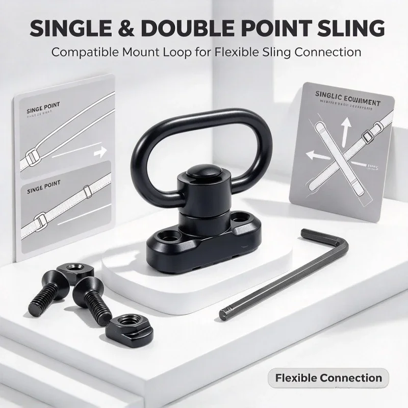 MLOK QD Sling Bracket Metal Floating Swivel Loop Universal Mount Outdoor Wargame Single Double Point Strap Connection Fitting