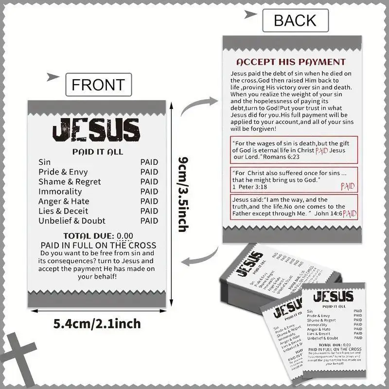 Gospel Booklet Card Set 50/100 Pcs Elegant Flat Illustration Postcard Poem Bookmark for  Holiday Gifting