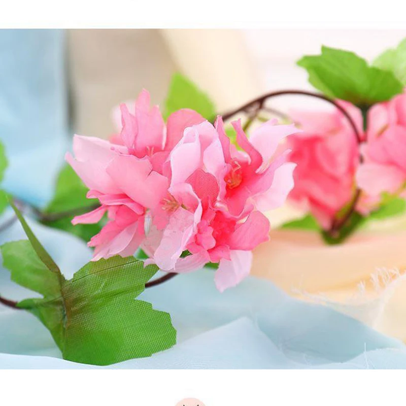 Künstliche Blumen 220 cm Kirschblüten-Ranke Garten- und Heimdekoration Tischdeko-Accessoires Hochzeits-Efeu-Girlande Bogen für Innen- und Außenbereich – Detail 10
