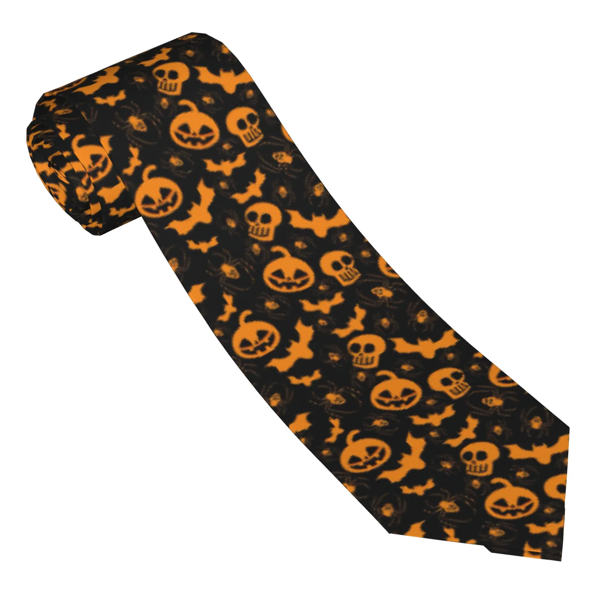 Happy Halloween Necktie Men Women 8 cm Pumpkin Bat Skull Cartoon Neck Ties for Mens Silk Classic Accessories Cravat Wedding