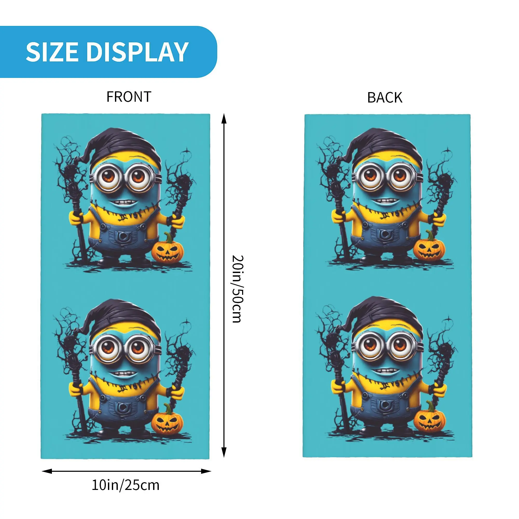 Minions personalizados halloween abóbora bandana pescoço mais quente das mulheres dos homens inverno esqui caminhadas cachecol gaiter minion dos desenhos animados rosto capa