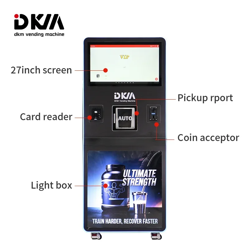 Hot Selling DKM Automatic Fitness Protein Powder Drink Beverages Protein Shakes Vending Machine Dispenser for Gym