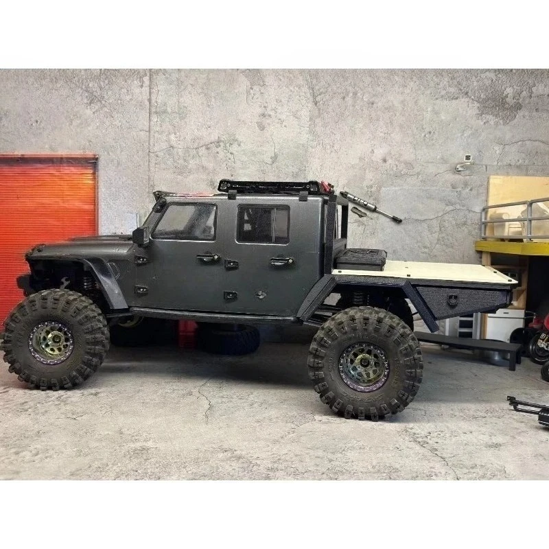 1/8 Scale Model CROSSRC EMO X4 RC Crawler Hunting-Style Flatbed Rear Cargo Box Upgrade Modification Kit Damage-Free Installation