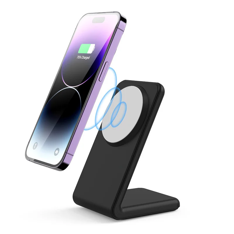 

Magnetic stand wireless charger vertical desktop 15W magnetic wireless charger for Apple series fast charging