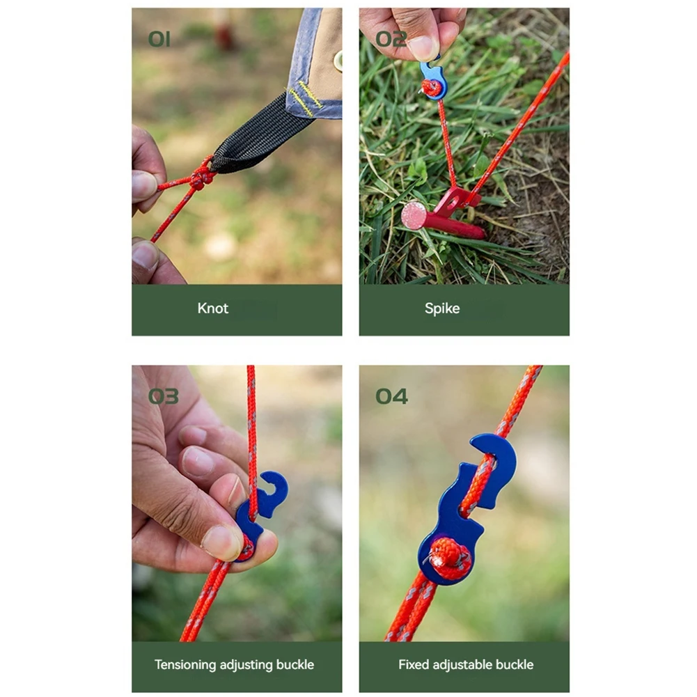 8 قطعة 3 مللي متر يندبروف خيمة حبل في الهواء الطلق خيمة غي الحبال 13ft خيمة خط الحبل الثابت للتخييم التنزه المظلة المأوى النشاط في الهواء الطلق