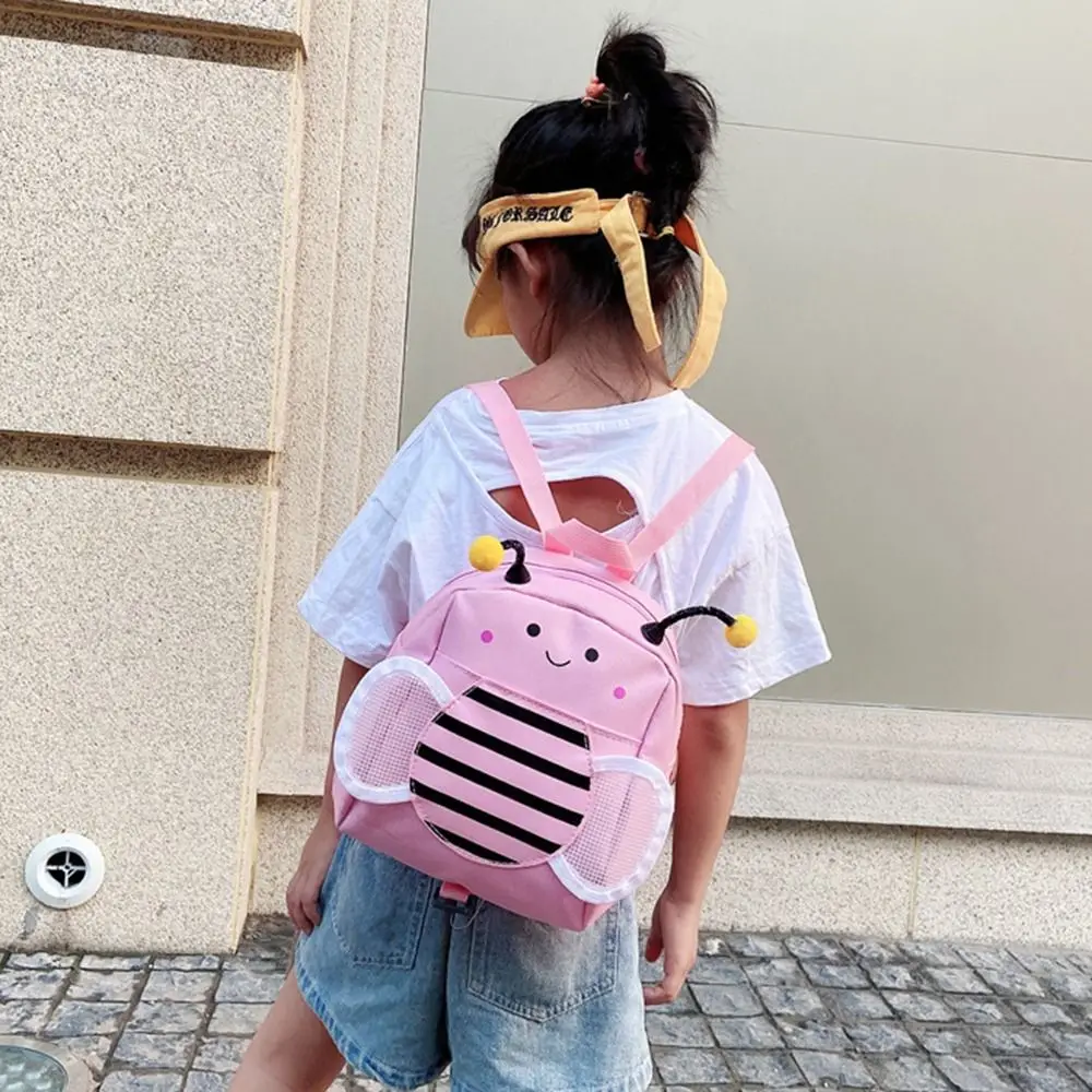 Cartoon 3D Bee Children Backpacks Anti Loss Large Capacity Cute Kindergarten Schoolbag Leash Lightweight Kids Shoulders Bag