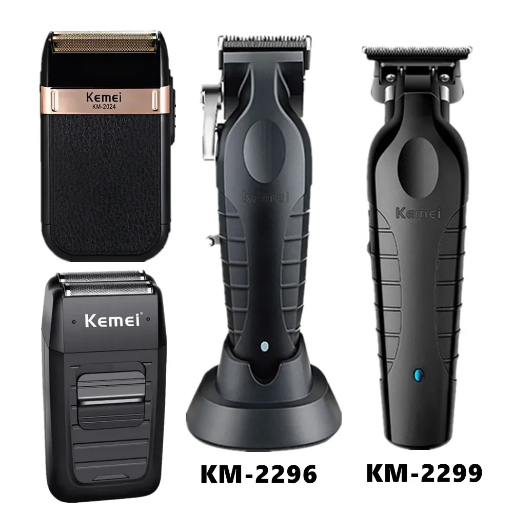 Kemei مقص الشعر KM-2296 KM-2299 KM-1102 KM-2024 المهنية المتقلب الرجال الحلاق مجموعة الرجال الحلاقة الكهربائية الحلاق الكهربائية