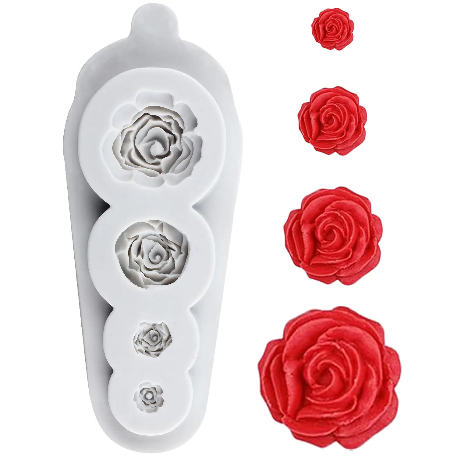 Rose Flowers Silicone Molds Rose Fondant Cake Decorating Tools Cupcake Topper Candy Craft Gum Paste Polymer Clay