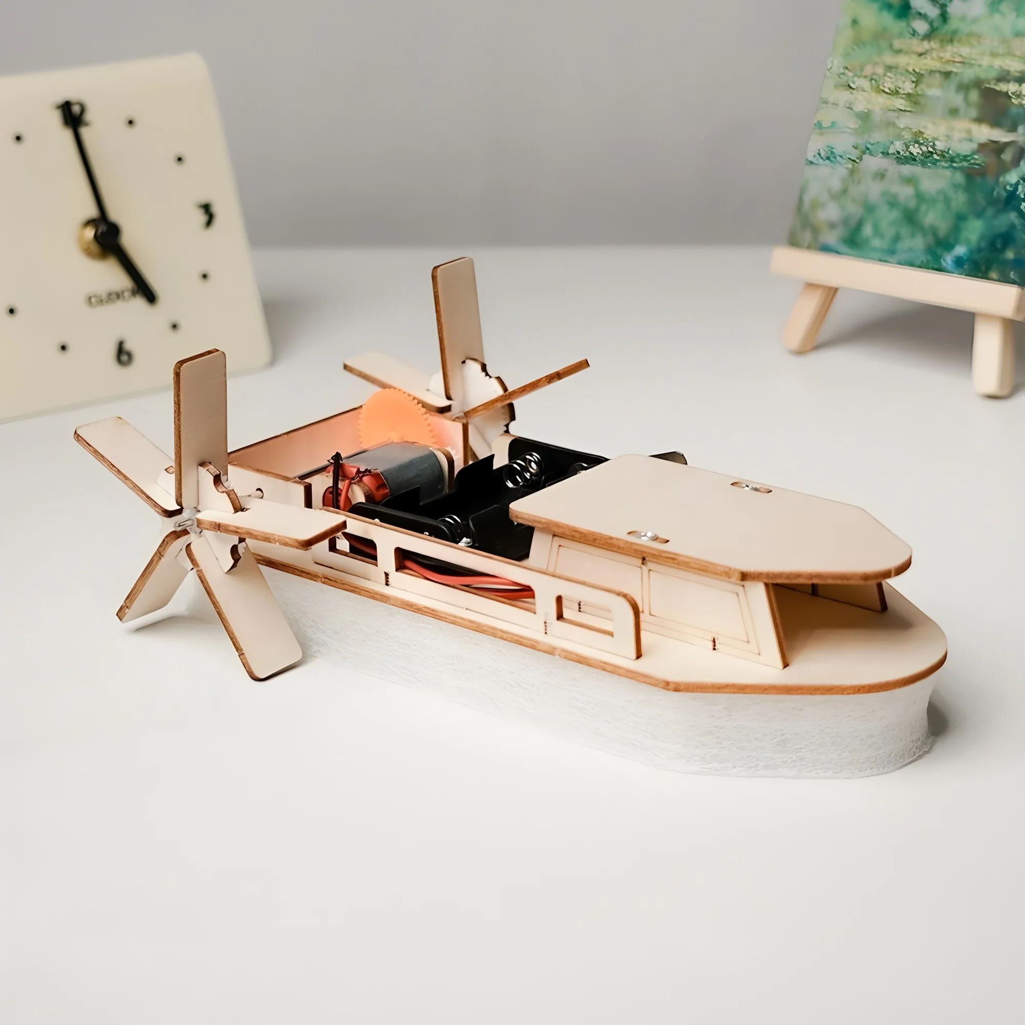 ألعاب الأطفال، باخرة تعليمية خشبية، تجميع DIY يدويًا، مواد تجريبية، هدايا أطفال DIY #1