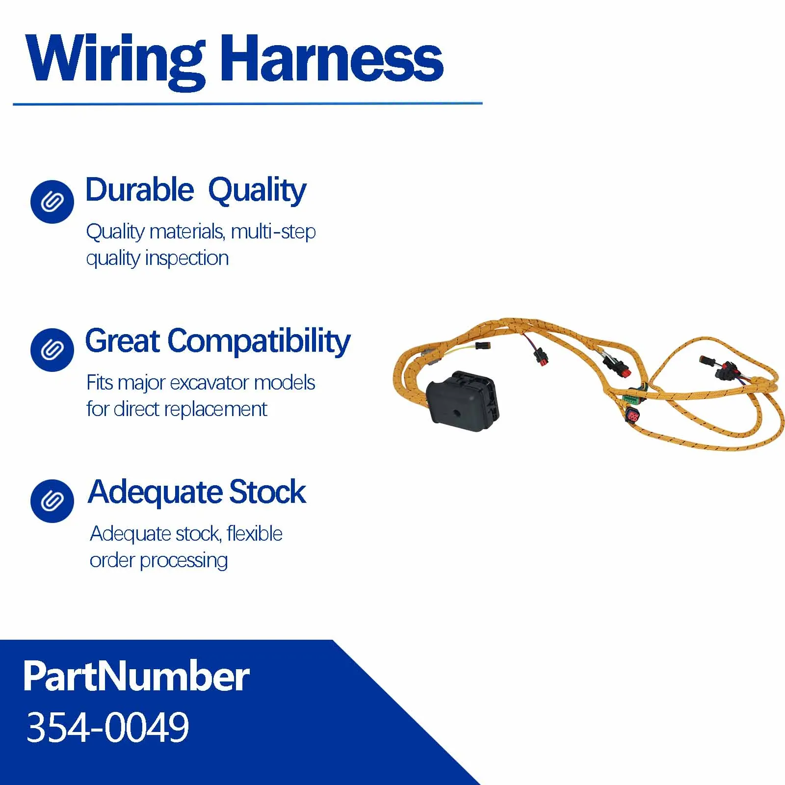 Wiring Harness 354-0049 3540049 For Caterpillar CAT 988H 980H 980G Wheel Loader