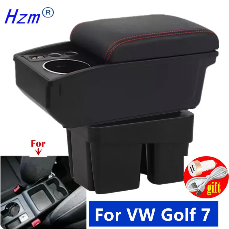 

Автомобильный подлокотник для Volkswagen Golf 7, подлокотник для VW Golf 7 Mk7, ящик для хранения, подстаканник, модернизированные автомобильные аксессуары 2014-2019