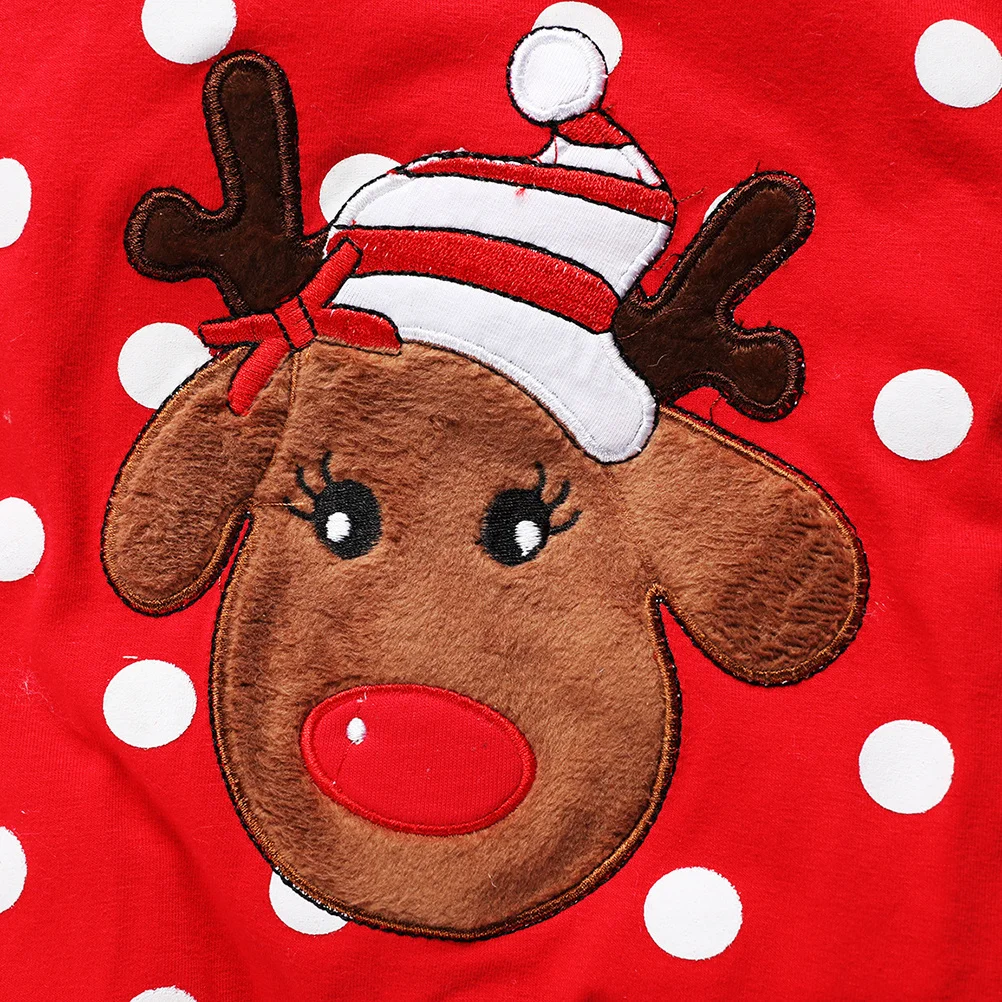 

Dot Baby Jumpsuit Long Sleeve Christmas Soft Cotton Breathable Warm Button Closure Diaper Change Xmas Toddler
