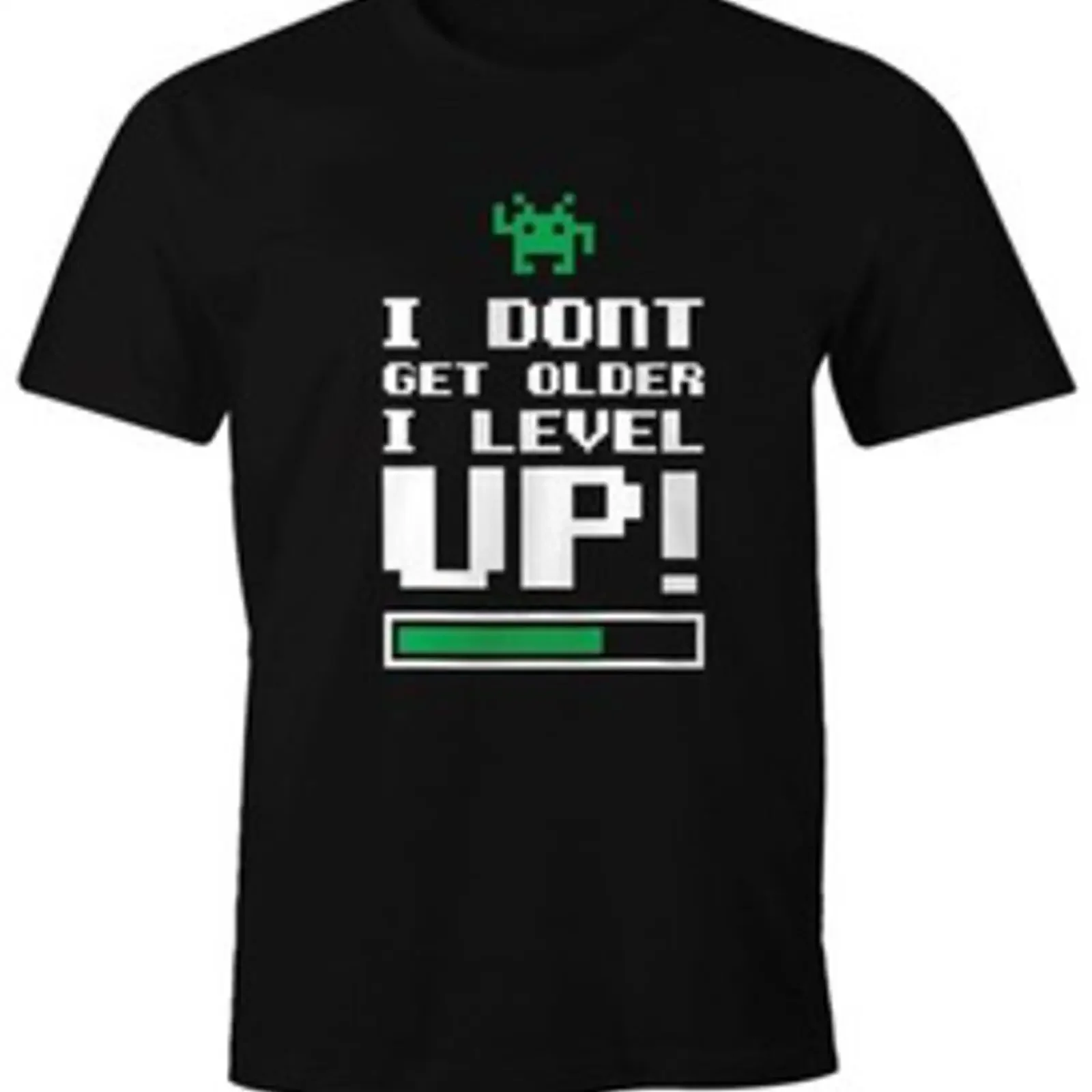 Herren T Shirt I dont get older level up Fun Moonworks vintage Washed Breathable Comfortable Top For Everyday Wear Slightly