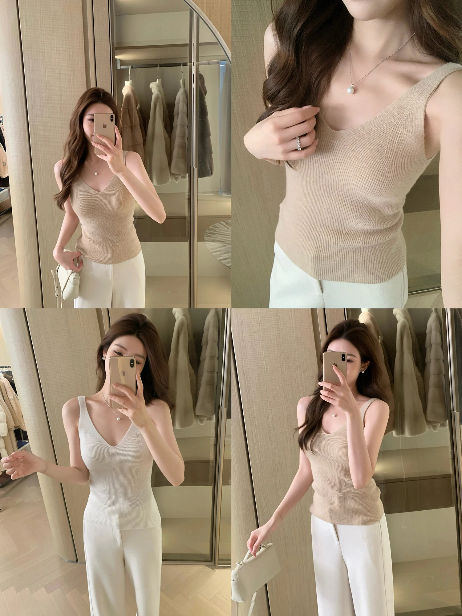 

Женский трикотажный жилет Pure Camere, базовый слой, теплый, с бретелями, повседневный, с V-образным вырезом, зимний, 2025, нижнее белье, стандартная длина