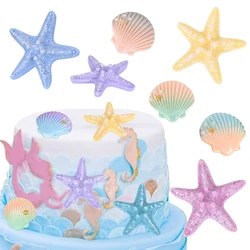 1pc Mermaid Birthday Cake Toppers Mermaid Tail Starfish Shell Cupcake Toppers Baby Girls Under The Sea Birthday Party Cake Decor
