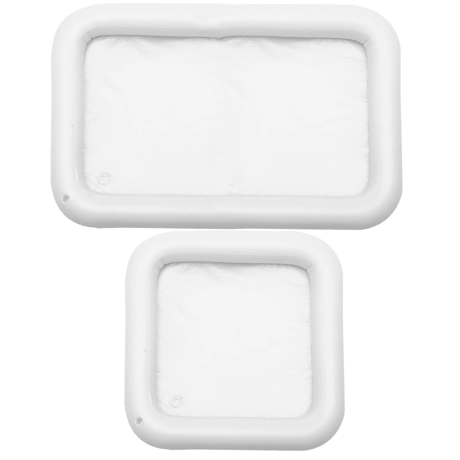 

2Pcs Inflatable Pool Cooler Ice Bucket Tray for Beverages Fruits Salad Portable Floating Serving Bar Reusable Design