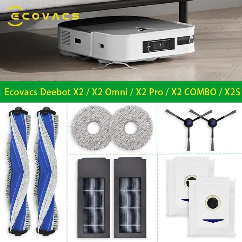 

For Ecovacs Deebot X2 / X2 Omni / X2 Pro / X2 COMBO / X2S Robot Vacuum Cleaner Dust bag Hepa Filter Main Side Brush Spare Parts