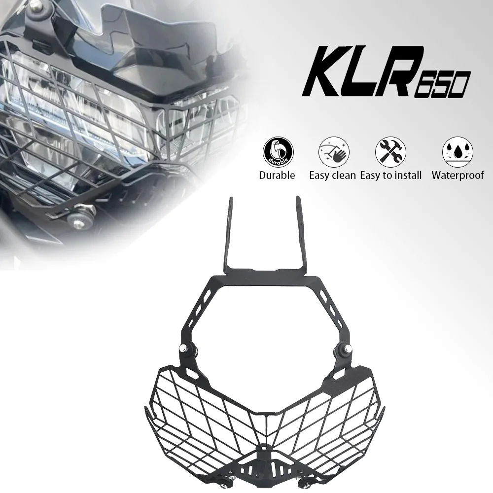 

For Kawasaki KLR 650 KLR650 2023 Front Headlight Guard Cover Protector Headlamp Protection Grille KLR-650 Accessories 2021-2024