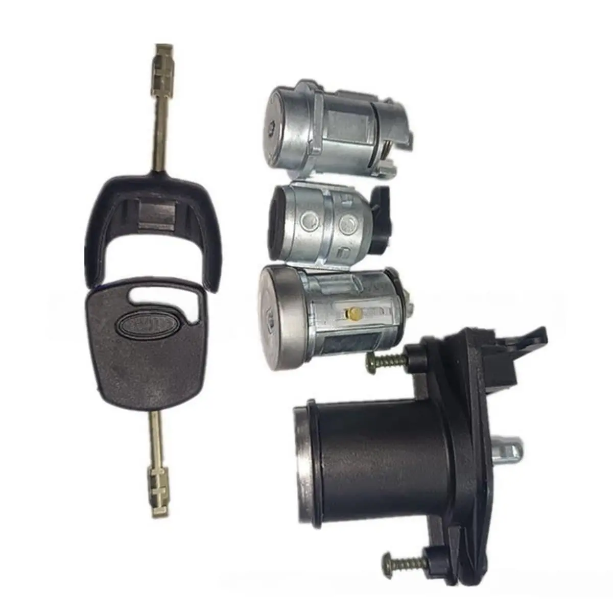 #42Z (Silver & Black)COMPLETE DOOR LOCK SET for Ford FIESTA MK5 FUSION 01-08,Automotive Parts & Accessories