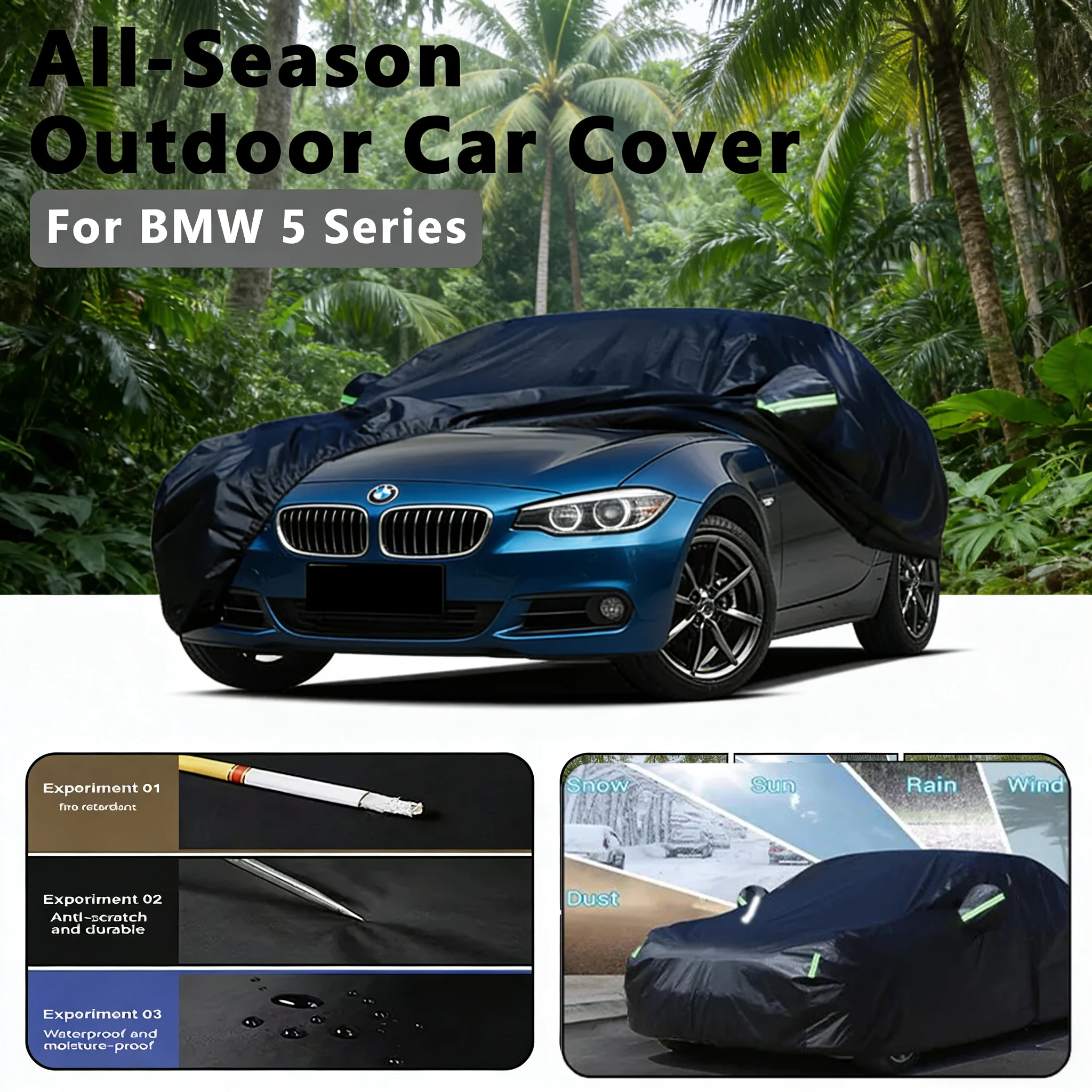 

Car Cover for BMW 5 Series - Outdoor Full Protection, All-Season Use Exterior Accessories,Waterproof Dustproof Heat-Resistant