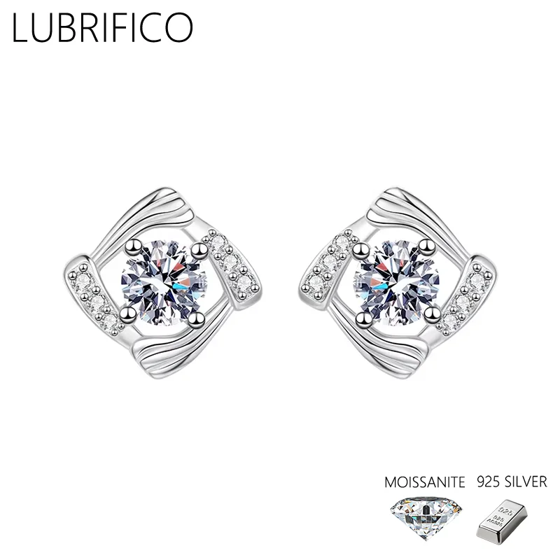 1.0 Ct Moissanite Stone Vortex Shape Studs Earrings 925 Sterling Silver Lab Diamond Earring For Fine Jewelry Wedding Party