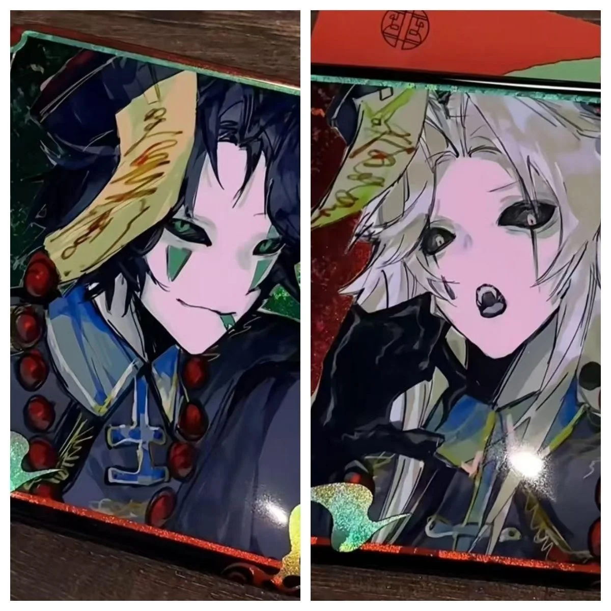 

2026 New Circus Pierrot Surrounding Harlequin Double Flash Square Cosplay Bar Badge Homemade Decoration Brooch Gift