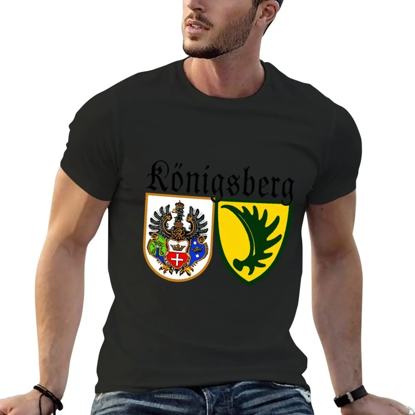 

Konigberg and East Prussia; Coat of Arms; T-Shirt graphic tee shirt custom shirt mens t shirts
