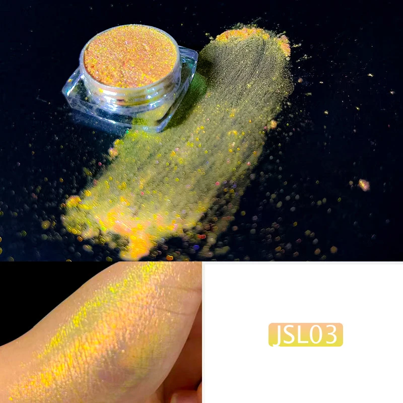 Poudre caméléon aurore 9 couleurs, Pigment miroir irisé au néon pour ongles et fard à paupières, paillettes corporelles, poussière de paillettes à changement magique