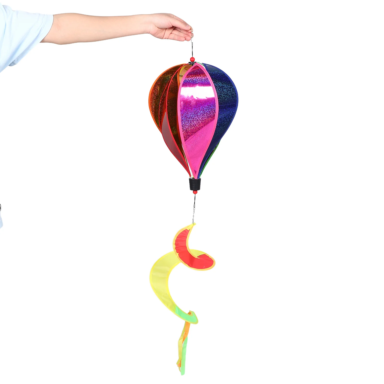 

2 Pcs Color Film Hot Air Balloon Windmill Decoration Garden Pinwheels Hanging Ornaments Toy Ballon Outdoor