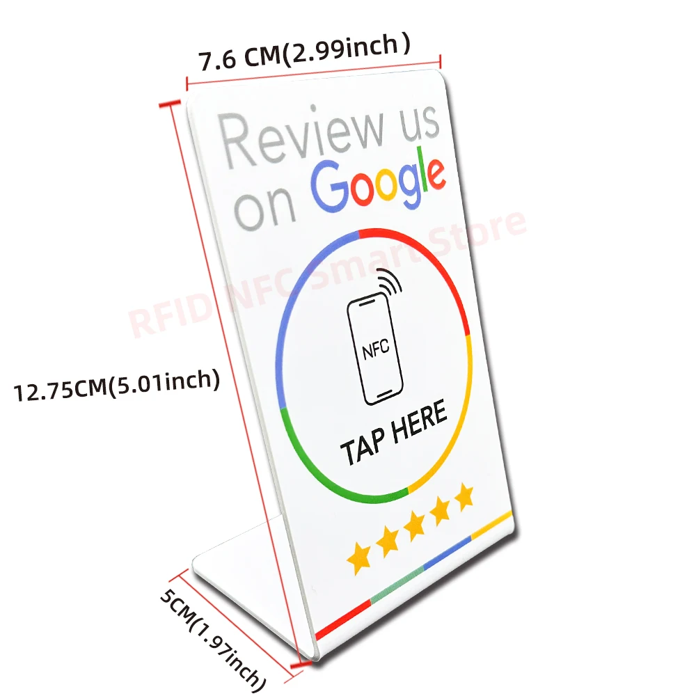 Google Reviews NFC Stand NFC Mobile Phone Tap URL Writing Social Business Review Cards