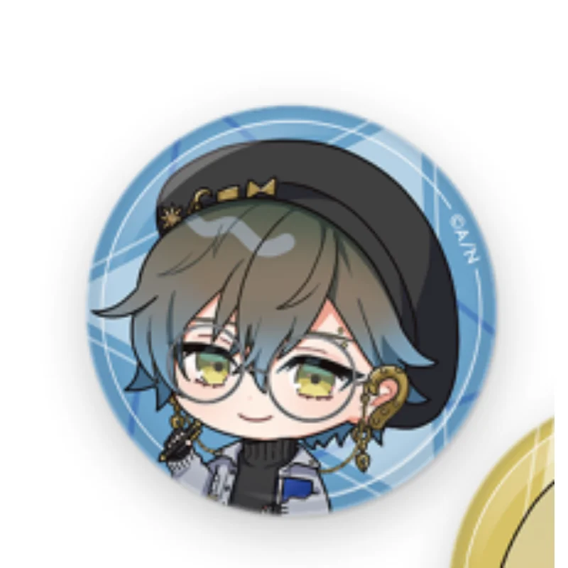 NIJISANJI VTuber Aster Arcadia Q-style Cartoon Character Circle Acrylic Pendant Keychains Bag Charm Holiday Gifts