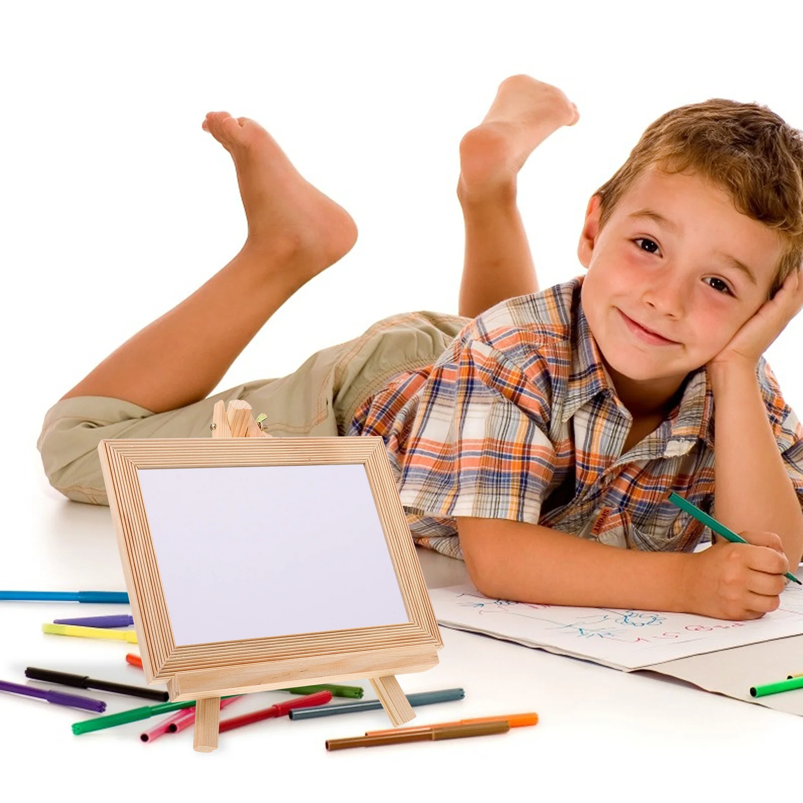 مجموعة واحدة من سبورة سبورة خشبية صغيرة لسطح الطاولة لكتابة الرسم وممارسة ديكور المنزل والمكتب والخط