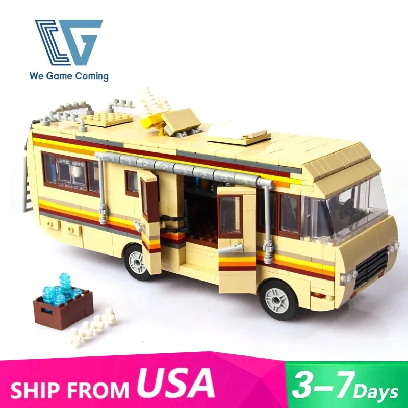 

986PCS Movie Game MOC Greenlight Break Bad RV Bus Car Model Building Blocks Brick DIY Puzzle Toys for Children Christmas Gift