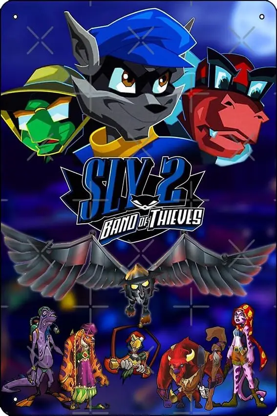 Sly 2 Band of Thieves Klaww Gang Poster 8 x 12 Inch Funny Metal Tin Sign Game Room Man Cave Wall Decor 1pc sign