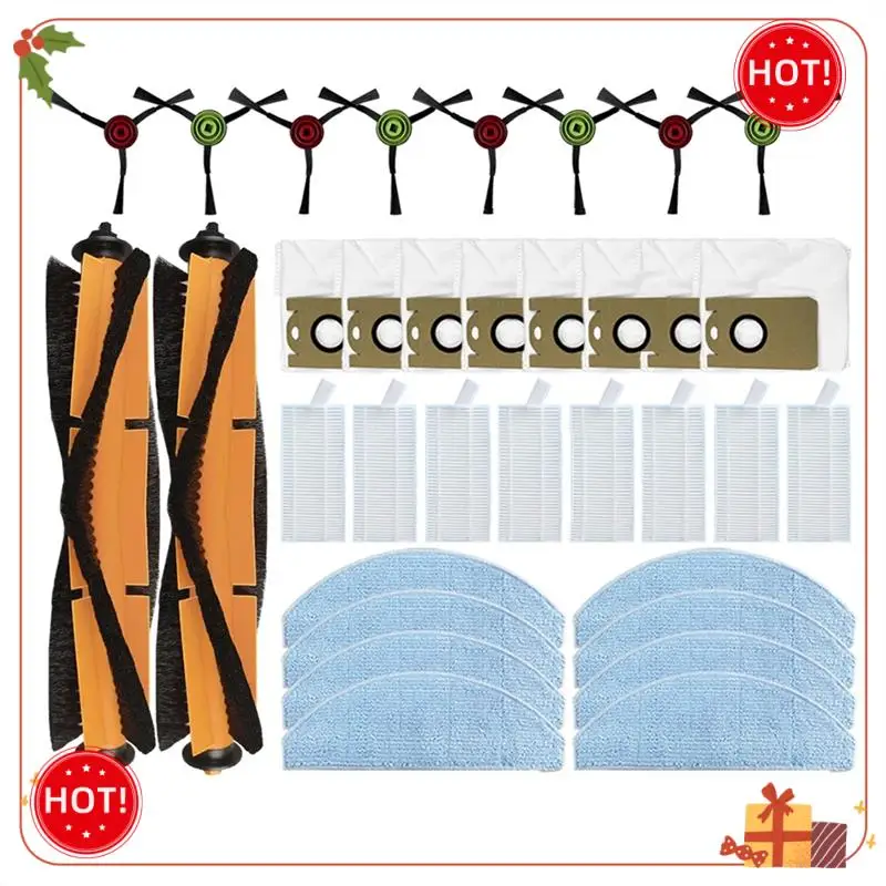Able-apto para lydsto g2/g2d robô vácuo escova lateral principal filtro hepa mop almofada saco de pó peças acessórios, 34 peças