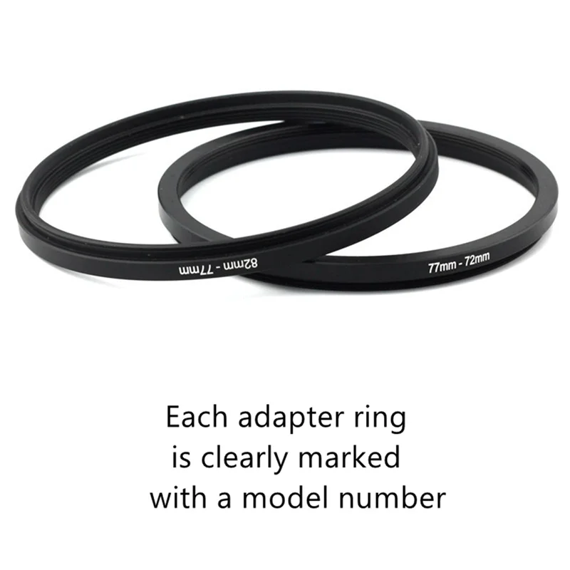 18pcs Camera Lens Filter Adapter Ring Step Up & Down Filter Ring Adapter 37-82 82-37mm for Fujifilm Nikon Sony Canon DSLR Camera