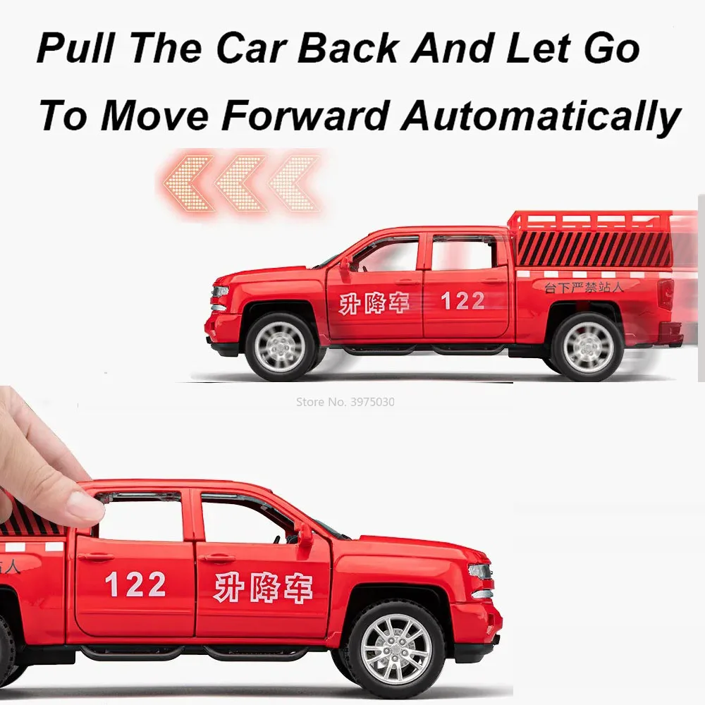 1/32 Höhen betrieb Heben Auto Auto Modell Legierung Druckguss mit Schall licht zurückziehen Funktion Spielzeug Fahrzeug sammeln Geschenke