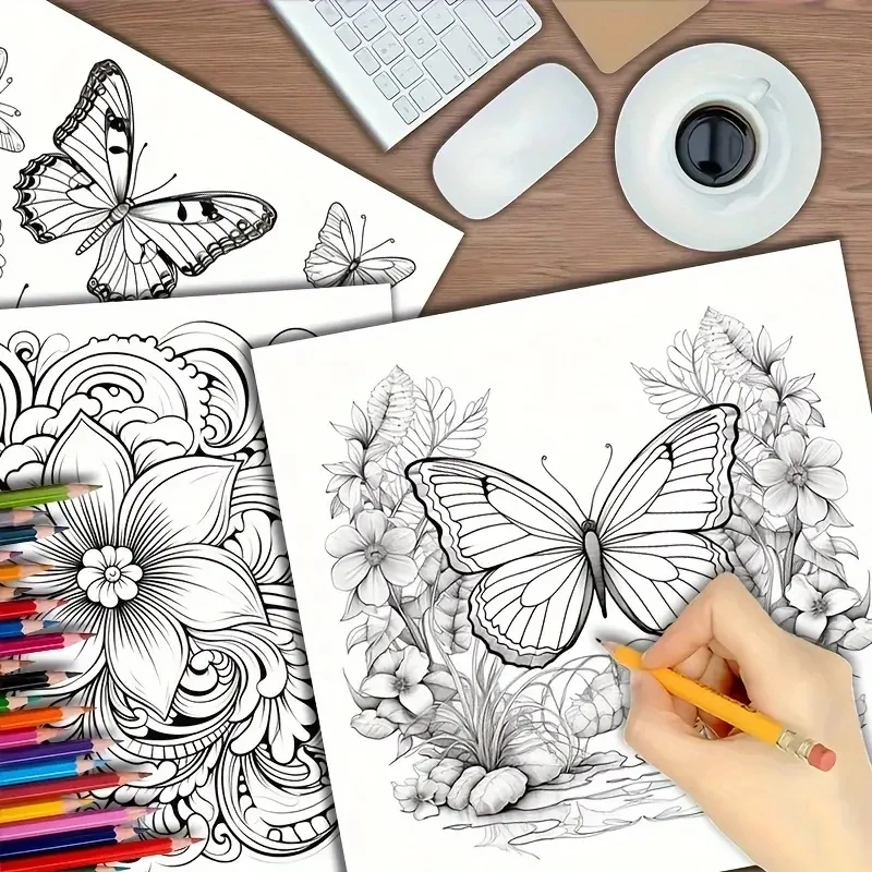 1pc Art Coloring Book 22 Page Coloring Books Gift For Birthday Party Relieve Stress Kill Time Graffiti Painting Drawing Art Book