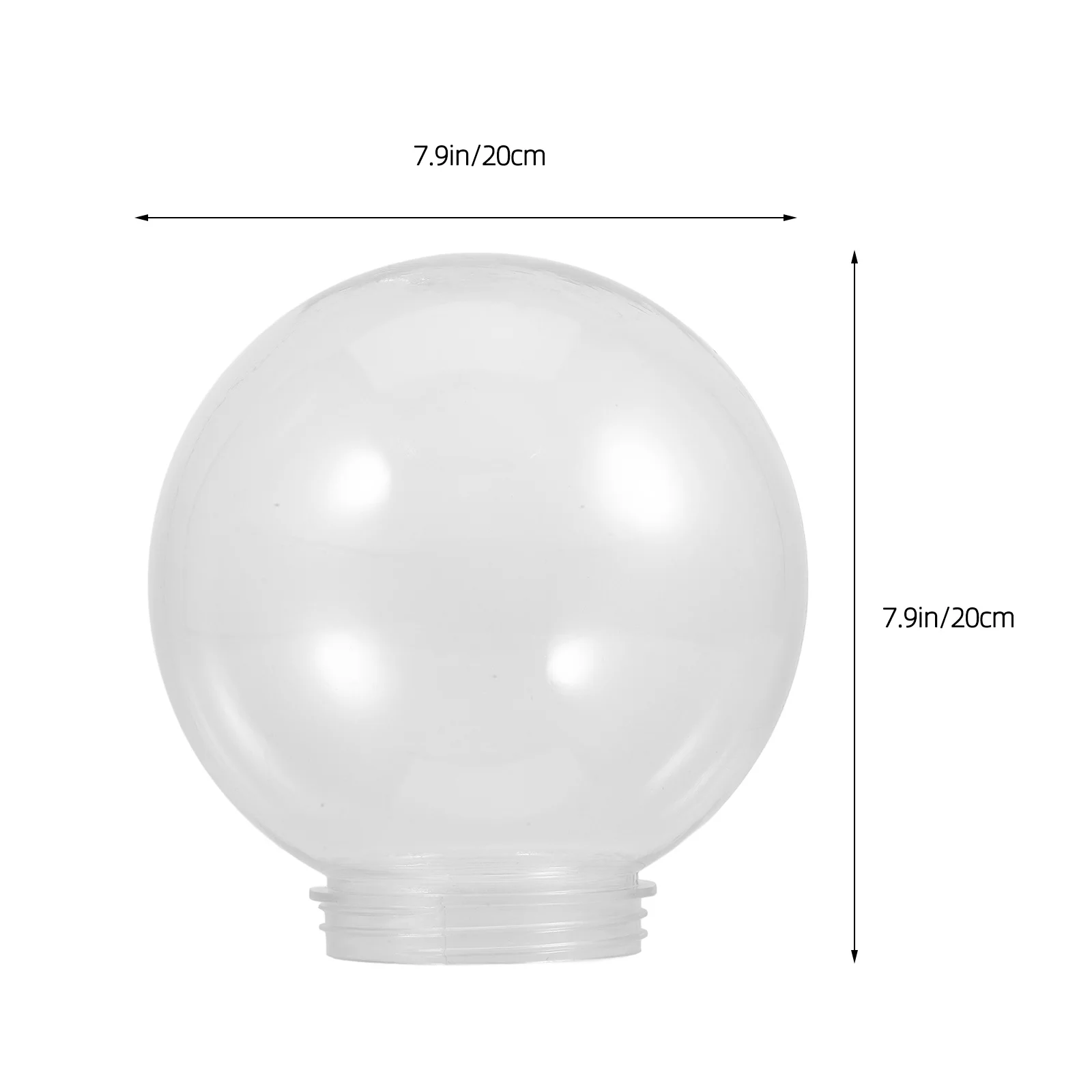 Paralume a globo in acrilico trasparente per esterni, giardino, patio, lampione stradale, ricambio, paralume in acrilico semplice