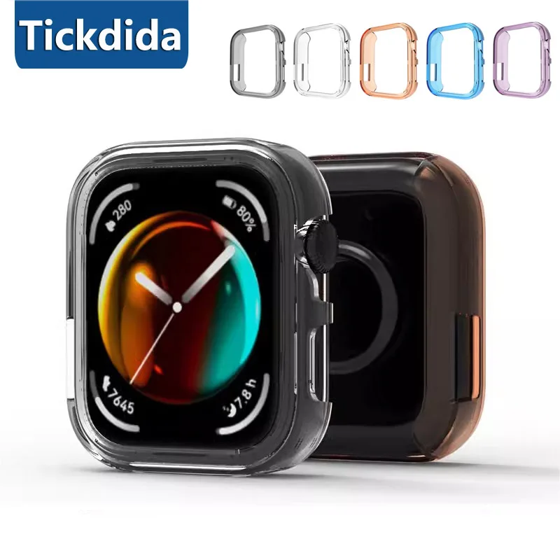 화웨이 워치 핏 3 스마트 워치 보호 케이스, 보호대 프레임, 소프트 크리스탈 클리어 TPU 케이스, 화웨이 핏 3 커버용