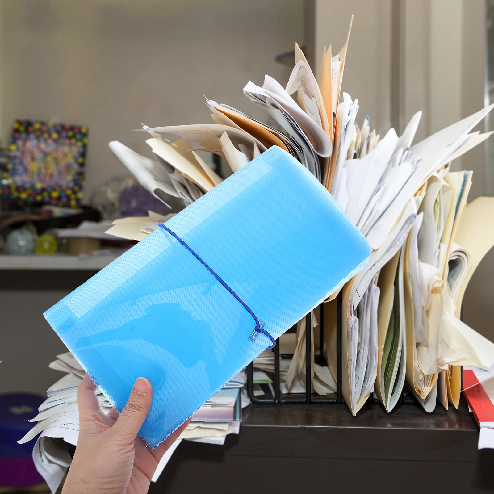 1pc Document Organizer Folder Large Capacity Expandable File Binder For Office School Home Multi-Layer Receipt Storage Paper